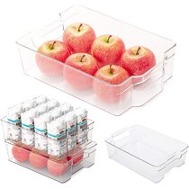 Smart Design Set of 18 Clear Refrigerator & Freezer Organization Bins