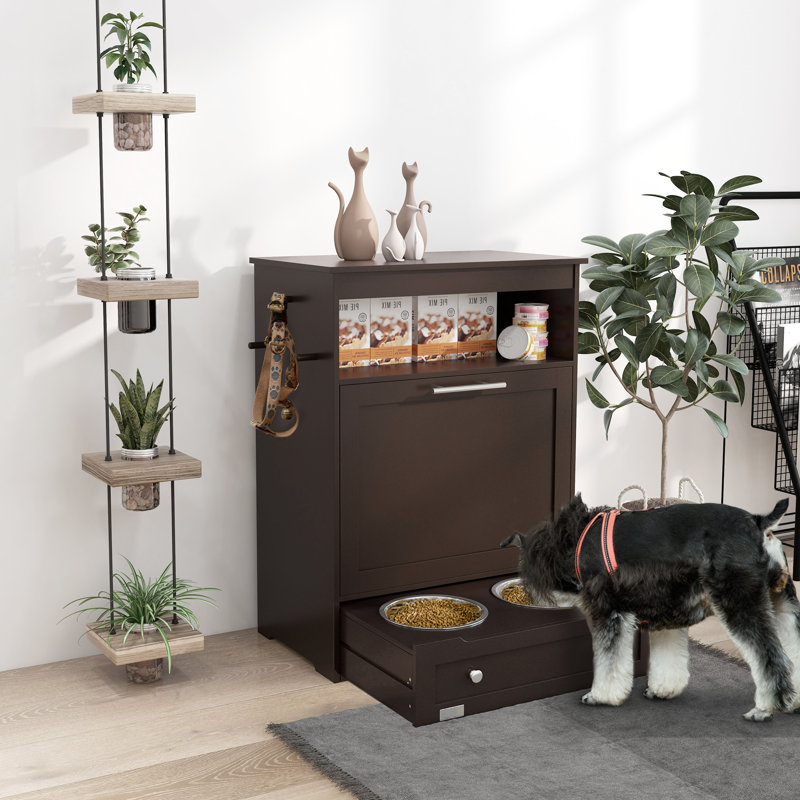 Armoire d'alimentation pour animaux avec station et support pour animaux