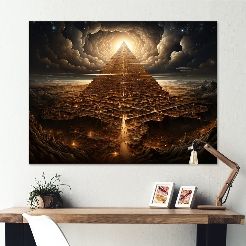 Judaïsme, Mont Moriah, sommet sacré, mystère, clair de lune III, sur toile, Toile tendue, H 30 po x l 40 po x P 1,5 po