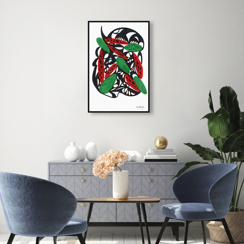 Manuel Roman - Watermelon Still Life Print by Oliver Gal, 16"H x 11"W, Black Floater Frame
