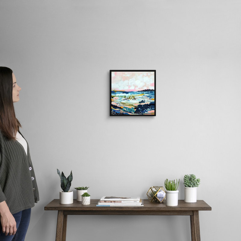 «Surfscape IV» par Karen Fields - reproduction d'art, Toile avec cadre noir, H 14 po x l 14 po x P 1,75 po