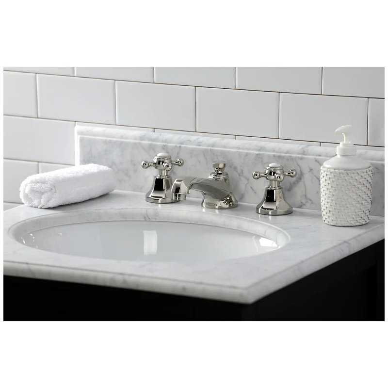 Metropolitan Widespread Bathroom Faucet with Pop-Up Drain, Polished Nickel