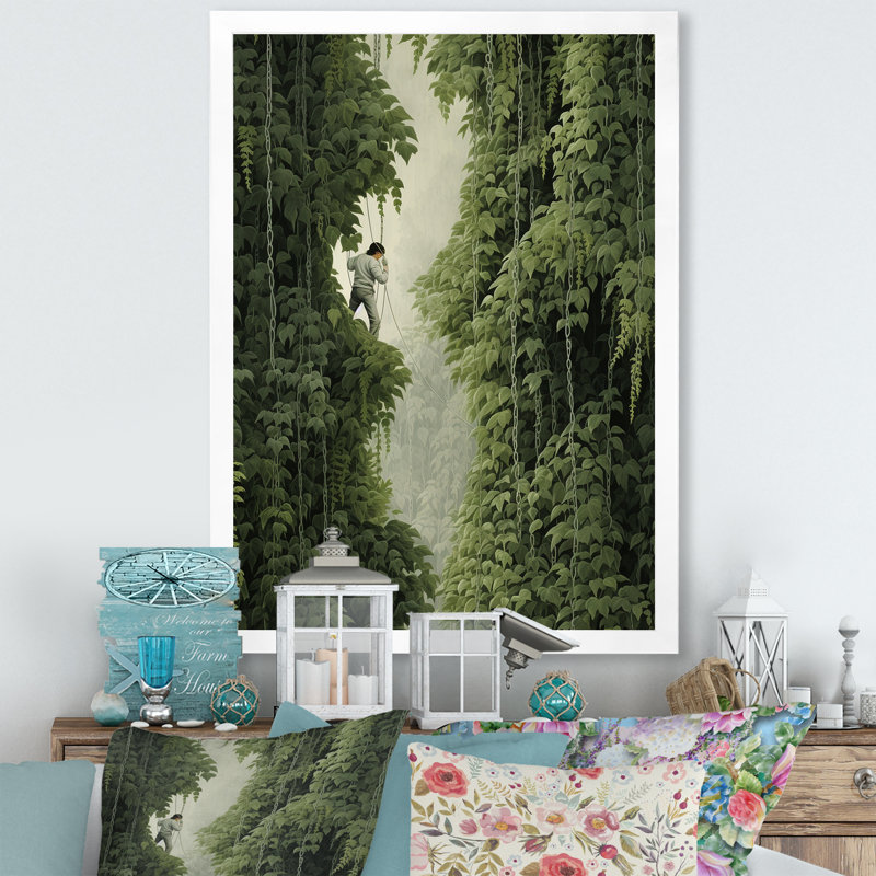 «Hidden Forest Castle Unveilé III», art mural forêt, Cadre photo blanc, H 20 po x l 12 po x P 1 po