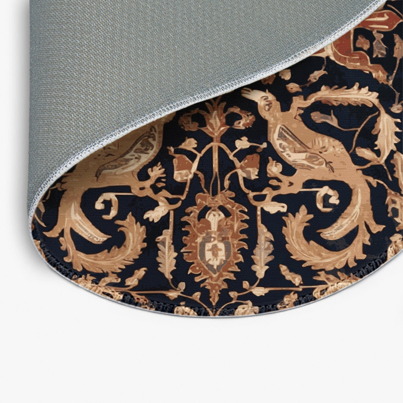 Persian Purple Indoor and Outdoor Area Rug, Round 5'