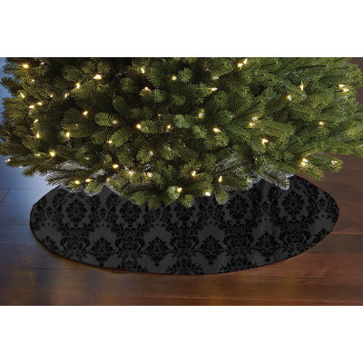 Jupe d'arbre de Noël damassé