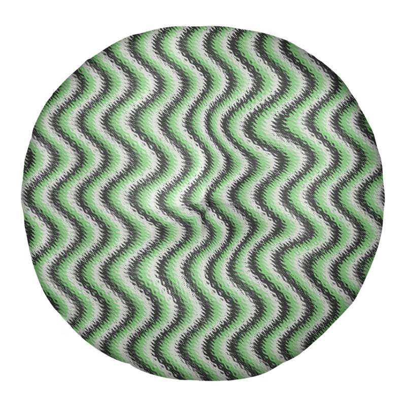 Oreiller de sol Katelyn Elizabeth, 26 po x 26 po, Noir / Vert