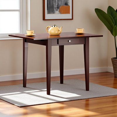 Charly Dining Table, Walnut, with Double Drop Leaf by Winston Porter