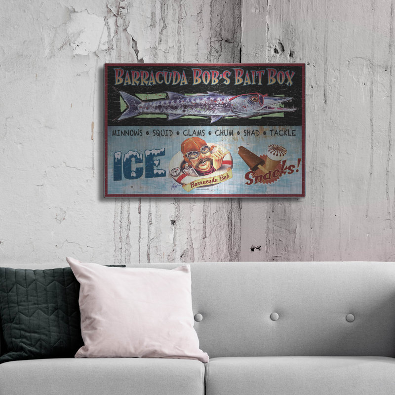 Art mural en métal Breakwater Bay «Barracuda Bob» par James Mazzotta, H 24 po x l 36 po