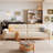Simple Solid Wood Off-white Sofa