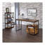 Bibliothèque à 3 niveaux de style industriel avec structure en métal noir et finition chêne vieilli - Mobilier de rangement pour bureau personnel