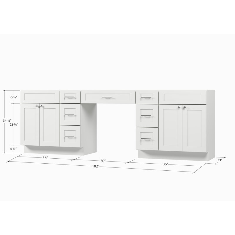 Base de meuble-lavabo double 102 seulement, Blanc