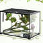 Réservoir de reptile 14 gallons avec ensemble de décoration. Vue à 360 °, coffre-fort, pour terrasses pour lézards et plus, feuille d'érable noire et lézards cachettes, serpents, grenouilles, araignées