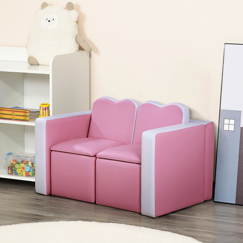 Canapé 2 en 1 pour enfants avec boîte de rangement pour salle de jeux