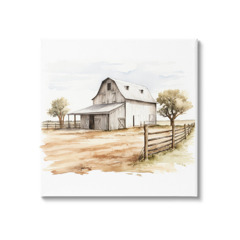 Peinture sur toile de campagne rustique par Ray Powers, H 17 po x l 17 po x P 1,5 po