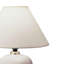 Lampe de table 13 po en céramique de forme ivoire avec finition ivoire