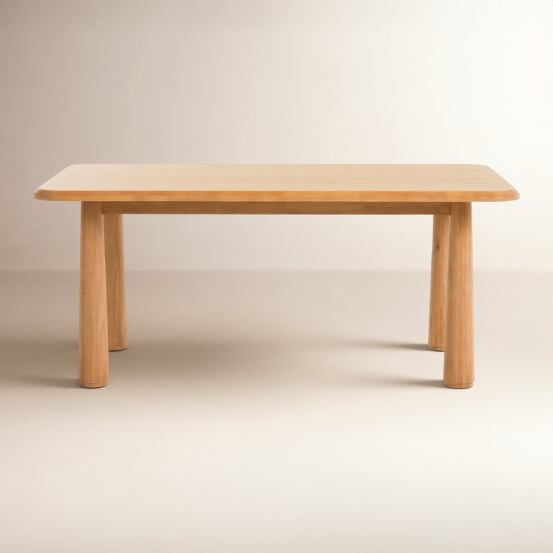 Meridian Solid Wood Dining Table, Natural Brown, 30" H x 39.4" W x 87" L 