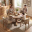 Chaise de salle à manger rembourrée de 20,1 po de largeur, fauteuil d'appoint à dossier haut, fauteuil sans accoudoirs avec pieds en bois massif pour salle à manger, meuble-lavabo de bureau, kaki, simple-1024457917-1023649125
