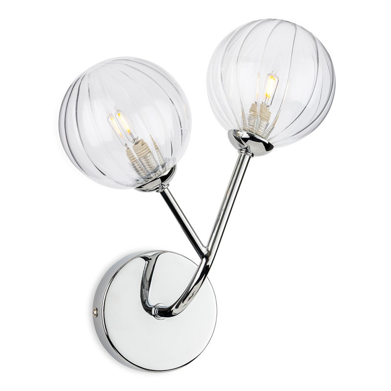 Armed Sconce, Clear, Chrome