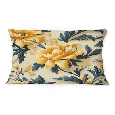 Tribal Damask Accents - Coussin décoratif à imprimé floral