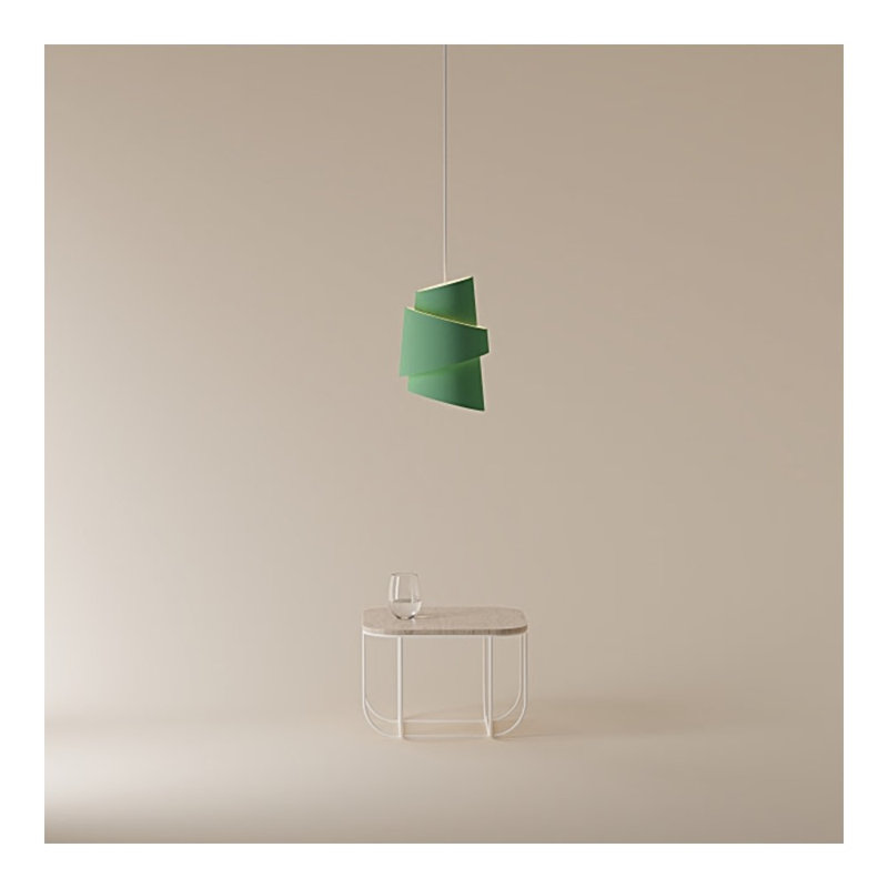 Croissant Pendant Light, Sage, White