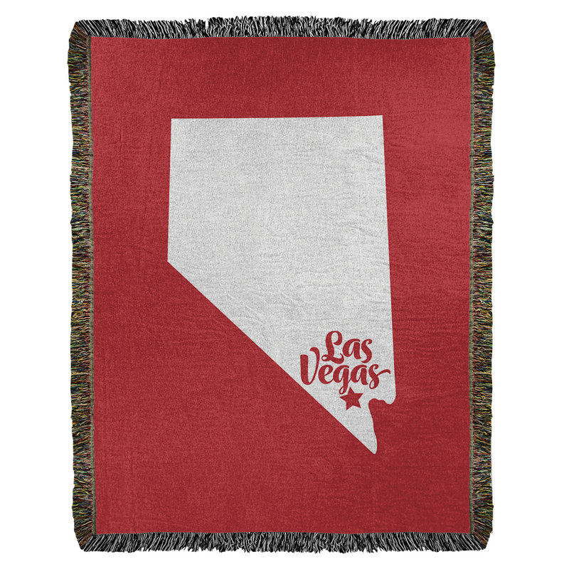 Jeté en coton tissé las vegas nevada, l 37 po x L 52 po, Rouge
