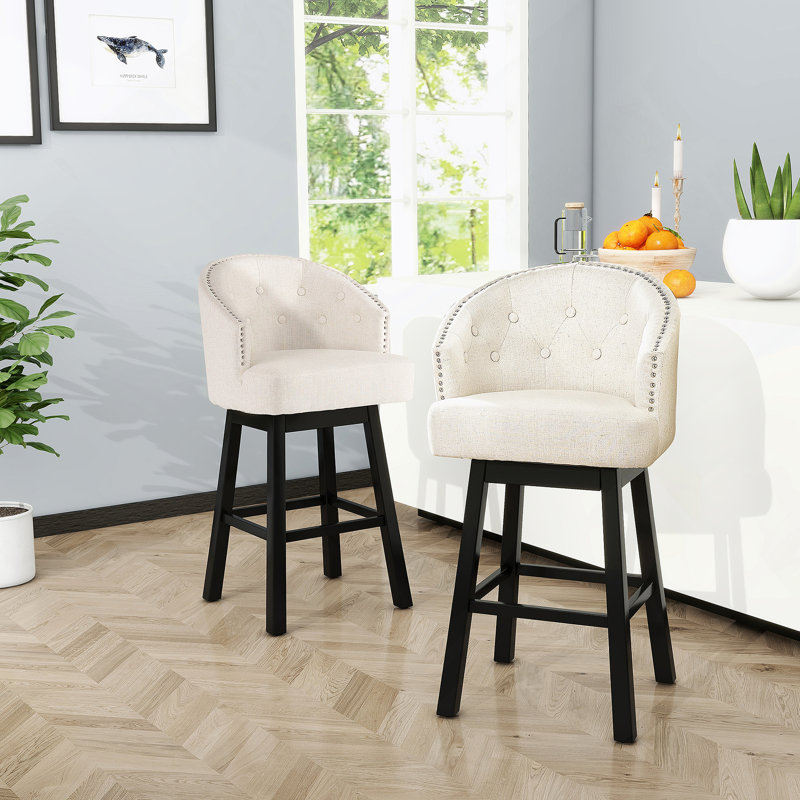 Tabouret de bar rotatif Ogden KD (ensemble de 2), Tabouret de bar (siège d'une hauteur de 32 po)