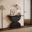 Console 47 po 47 po avec demi-cercles en bois martelé avec lumière DEL, parfaite pour les vestibules modernes et les salons