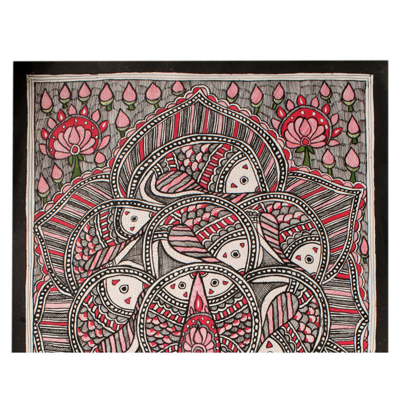 Créateur d'art poisson | Peinture Madhubani | Couleurs naturelles sur papier fait à la main
