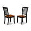 Ensemble de table de cuisine 3 pièces pour petits espaces comprenant une table de salle à manger ronde avec piédestal et 2 chaises, noir et cerise-1863295778