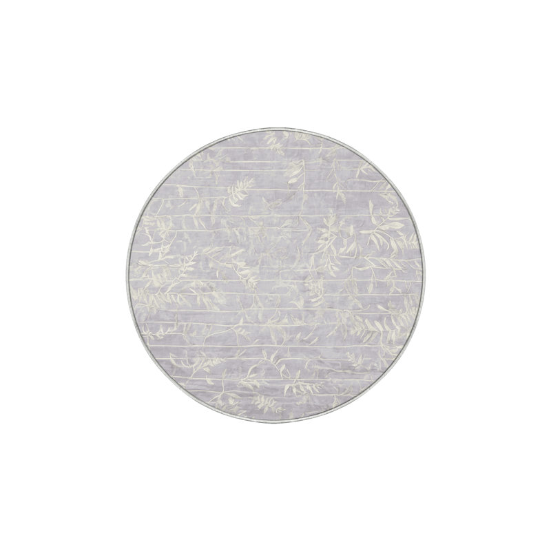Machine Washable White Area Rug, Round 3'