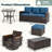 7 Pieces Outdoor Furniture Set With Swivel Chairs, Wicker Patio Furniture For Porch Deck Bistro Lawn Garden Backyard Poolside-1271217024