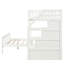 Lit mezzanine simple au dessus d'un lit double blanc, escalier et lit de rangement bénéfique-1935871824