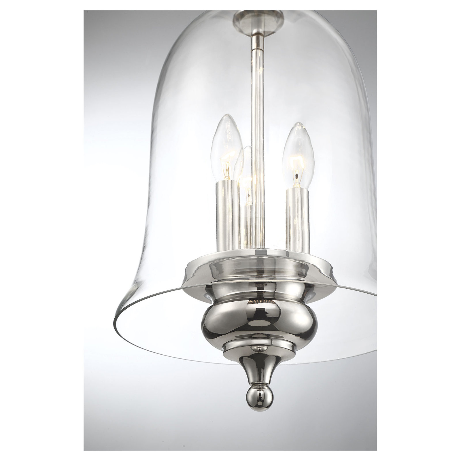 Laurel Dimmable 3 - Light Pendant, Polished Nickel