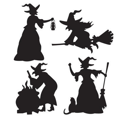 Silhouettes de sorcière d'Halloween