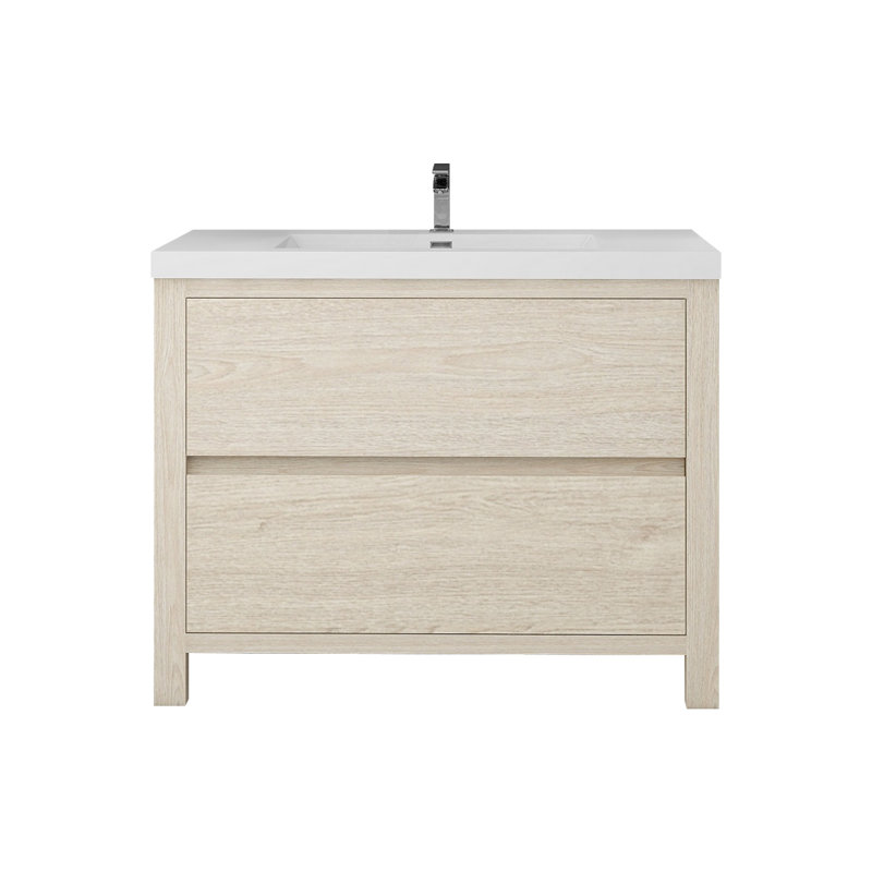 Meuble-lavabo simple avec plateau 41,5 po Cassopolis, Bois clair