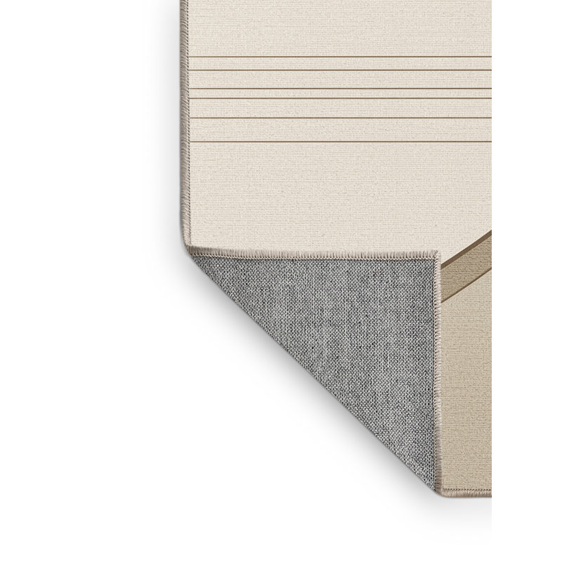 Tapis beige minimaliste délavé à la machine en tissu Samurai Bow Yumi lavable à la machine, 3 X 5