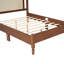 Lit plateforme en bois de noyer avec tête de lit hypnotisante, noyer élégant pleine grandeur enchanteresse pour chambre à coucher, chaleur