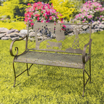 Cecelie Iron Outdoor Bench