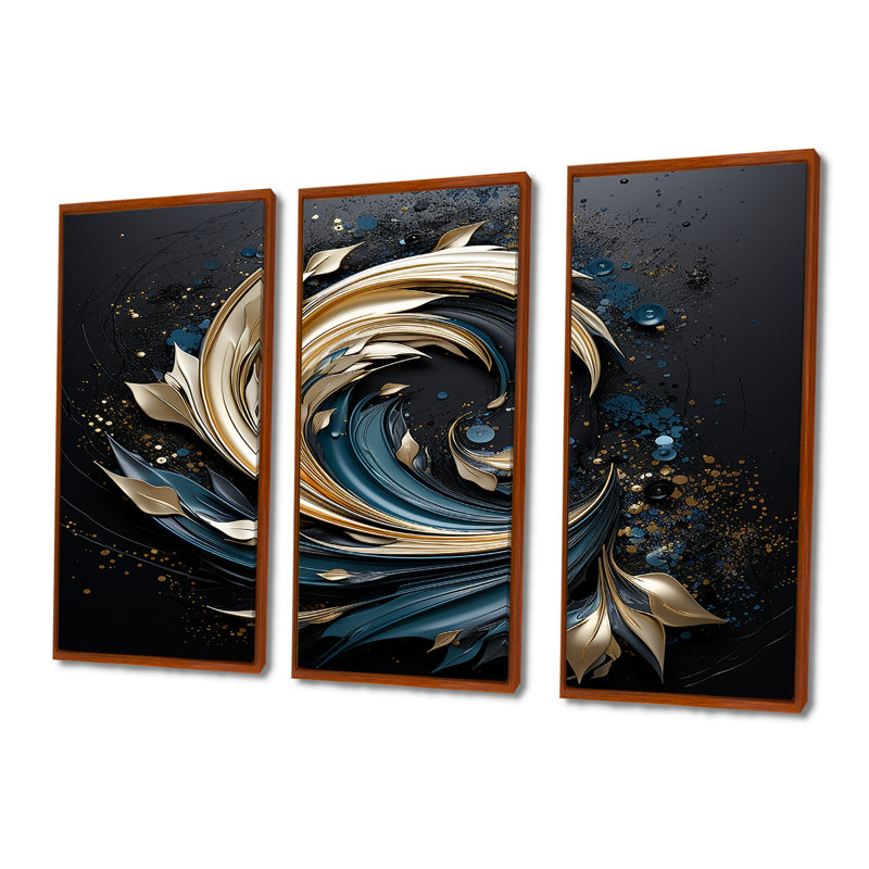 Ensemble d'art mural Rawles - Botanicals, H 40 po x l 60 po x P 1 po, Cadre flottant brun