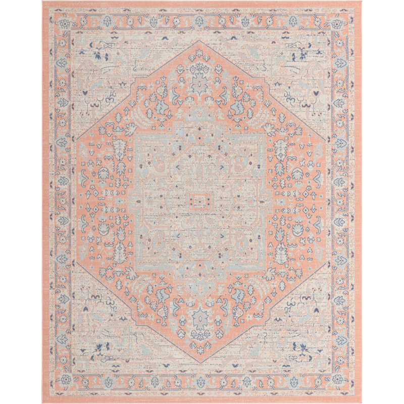 Tapis traditionnel rouge Marciel, Rectangle 9 pi x 12 pi