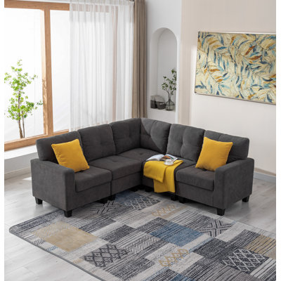 82" Wide Symmetrical Modular Corner Sectional Sofa