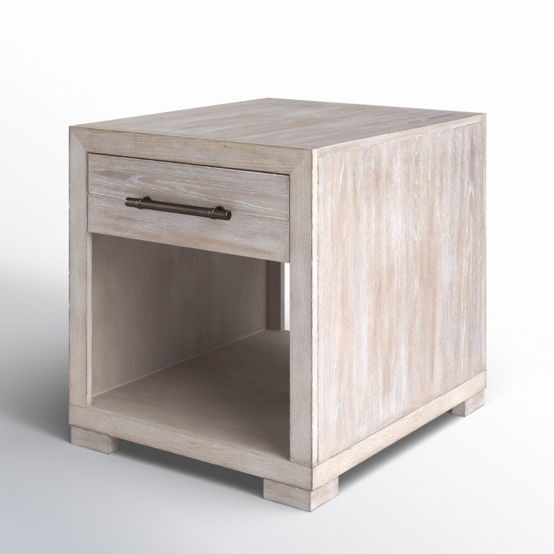 Appleton End Table with Storage, Weathered Oak