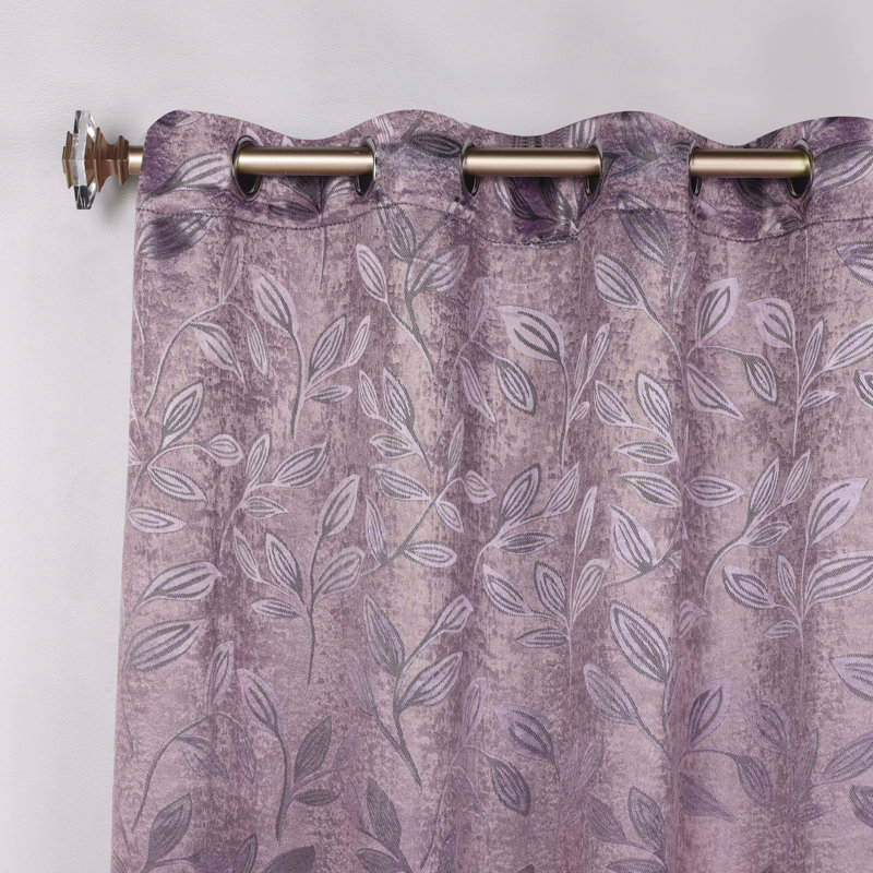 Panneaux de rideaux à passe-tringle en polyester Finklea, l 52 po x L 108 po, Glycine