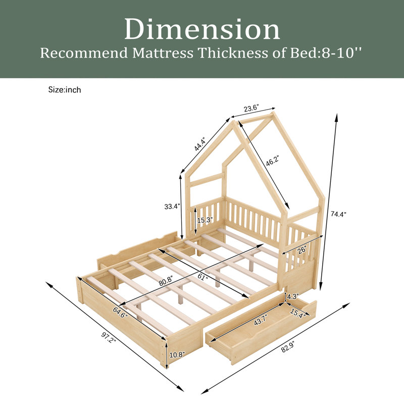 Wakia Storage Bed, Natural