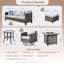Ensemble de patio complet en rotin pour 5 personnes avec foyer Ben-99299908-99299910