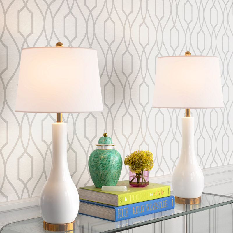 Leithgow Ceramic USB Table Lamp, White