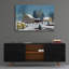Art mural en verre épique «Winter in the Barnyard» par C Munro, 36 po x 24 po-1658948099