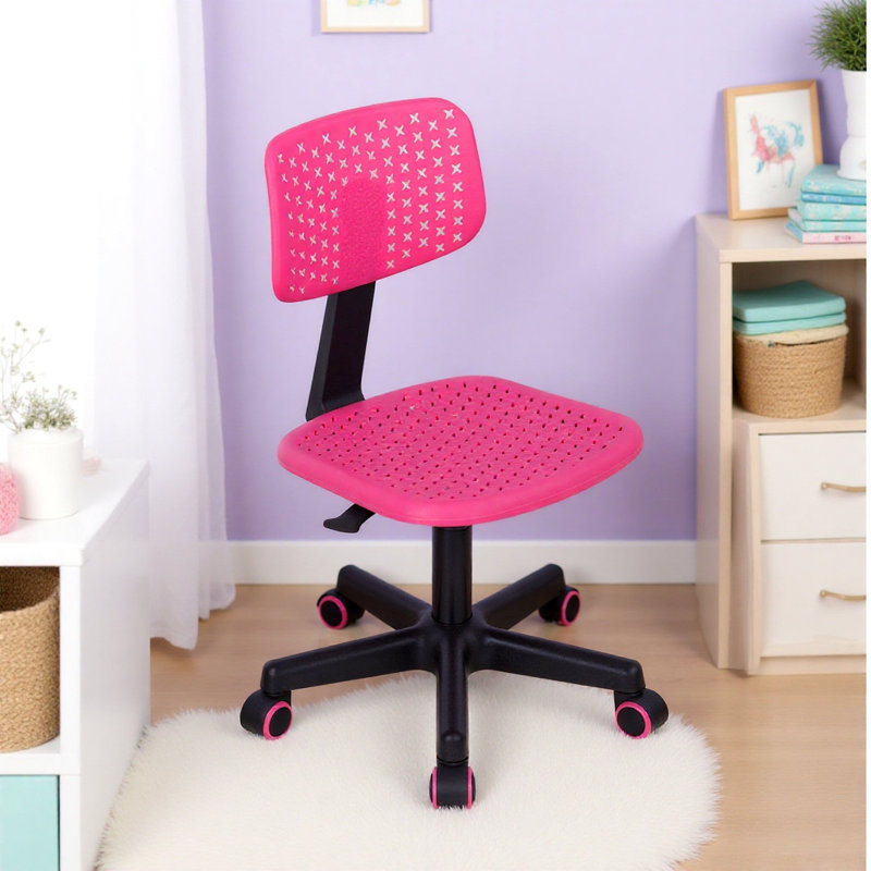 Chaise de travail pour enfants avec hauteur réglable et siège et dossier en plastique respirant pour la maison ou la salle de jeux