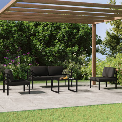 Ensemble de salon de jardin et d'extérieur anthracite