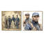 Ensemble de 2 reproductions rétro sur toile de style militaire-102587703-102587707